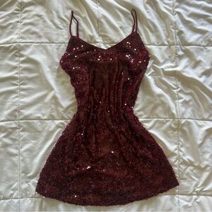 Altar’d State Maroon Mini Dress